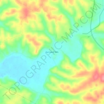 Carte topographique Hurricane Mills, altitude, relief