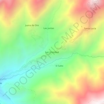 Carte topographique San Cristóbal, altitude, relief