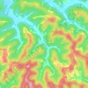 Carte topographique Utica, altitude, relief