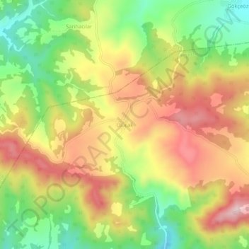 Carte topographique Ulucak, altitude, relief
