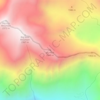 Carte topographique Jay Peak, altitude, relief