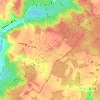 Carte topographique Le Bois-Dieu, altitude, relief