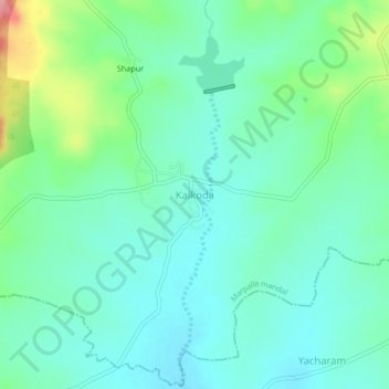 Carte topographique Kalkoda, altitude, relief