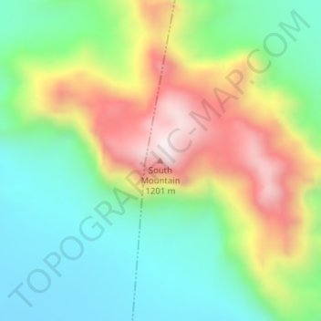 Carte topographique South Mountain, altitude, relief