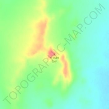 Carte topographique Mount East, altitude, relief