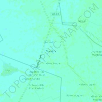 Carte topographique Wasand Pur, altitude, relief