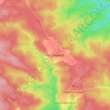 Carte topographique Hirschwald, altitude, relief