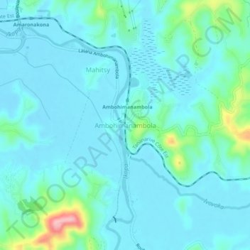 Carte topographique Ambohimanambola, altitude, relief