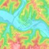 Carte topographique Walhonding, altitude, relief