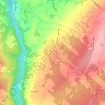 Carte topographique Sainte-Odile-sur-Rimouski, altitude, relief