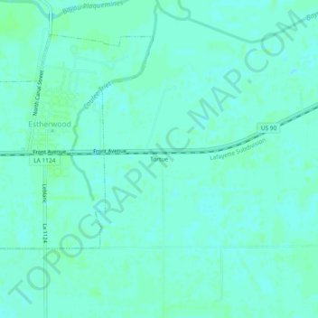 Carte topographique Tortue, altitude, relief