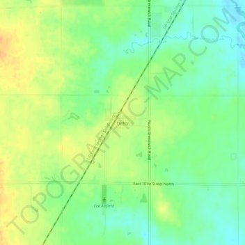 Carte topographique Furley, altitude, relief