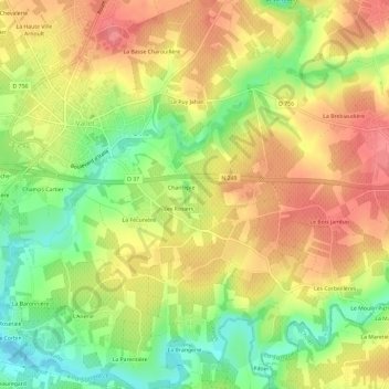 Carte topographique Cul Noir, altitude, relief