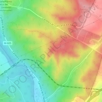 Carte topographique Valpalomero Vista Noroeste, altitude, relief
