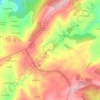 Carte topographique Estremil, altitude, relief