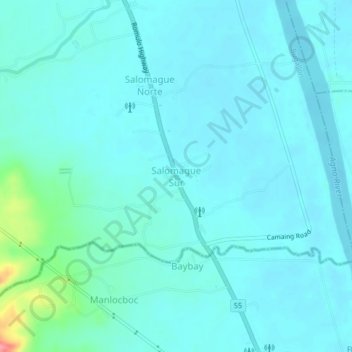 Carte topographique Salomague Sur, altitude, relief