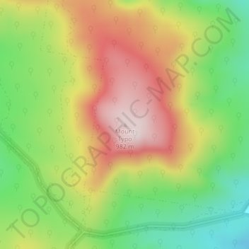 Carte topographique Mount Typo, altitude, relief