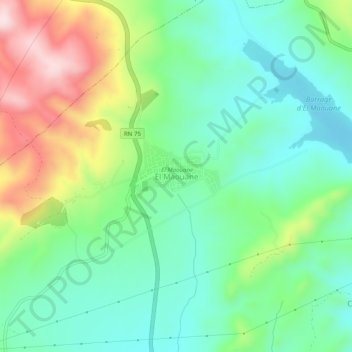 Carte topographique Mahouane, altitude, relief
