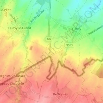 Carte topographique Bois Bourdon, altitude, relief