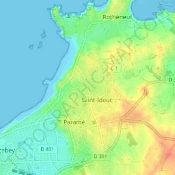 Carte topographique Le Lévy, altitude, relief