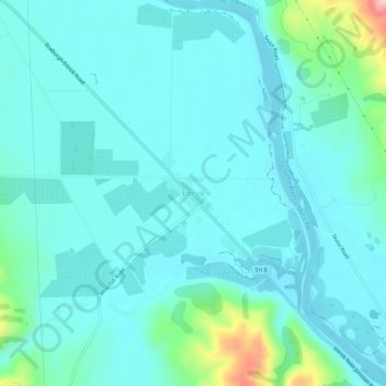 Carte topographique Ettrick, altitude, relief