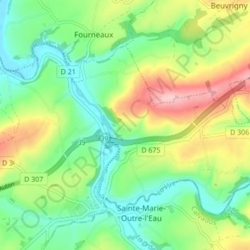 Carte topographique Beau Costil, altitude, relief
