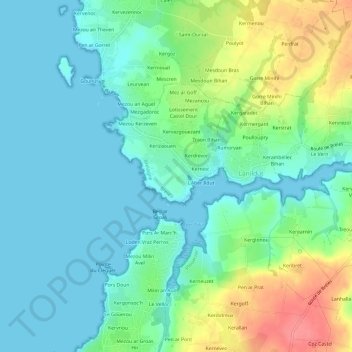 Carte topographique Le Roz, altitude, relief