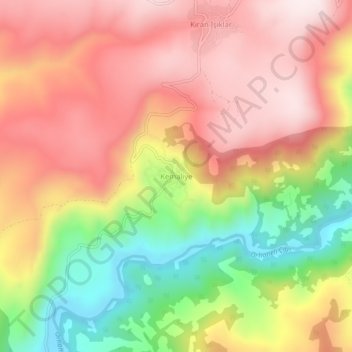 Carte topographique Kemaliye, altitude, relief