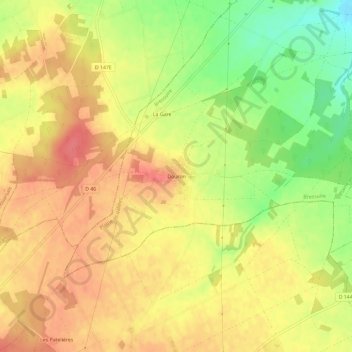 Carte topographique Douron, altitude, relief