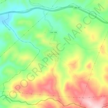 Carte topographique Aïn Allem, altitude, relief