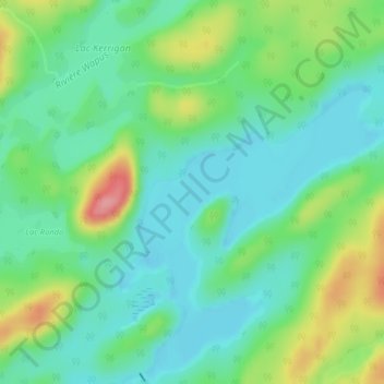 Carte topographique Lac Sloe, altitude, relief