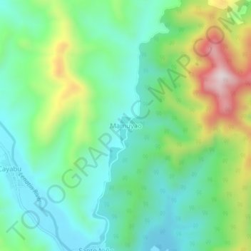 Carte topographique Mamuyao, altitude, relief