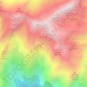 Carte topographique Source, altitude, relief
