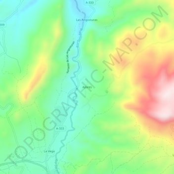 Carte topographique Azores, altitude, relief