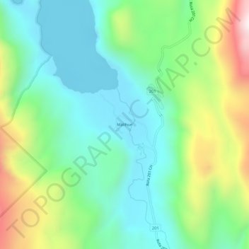 Carte topographique Malihue, altitude, relief
