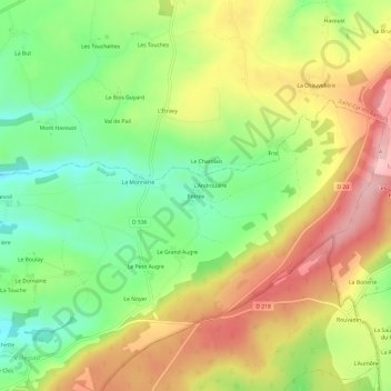 Carte topographique Entrée, altitude, relief