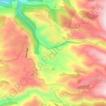 Carte topographique Ain Kfaa, altitude, relief