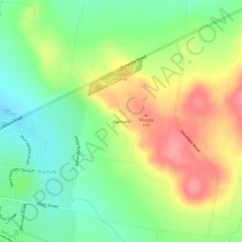 Carte topographique Jaymark, altitude, relief