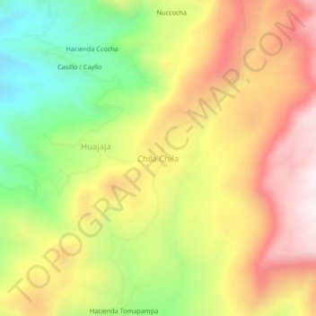 Carte topographique Chila Chila, altitude, relief