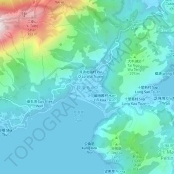 Carte topographique Pui O, altitude, relief