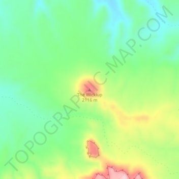 Carte topographique The Wickiup, altitude, relief