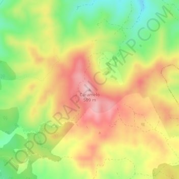 Carte topographique Caramelo, altitude, relief