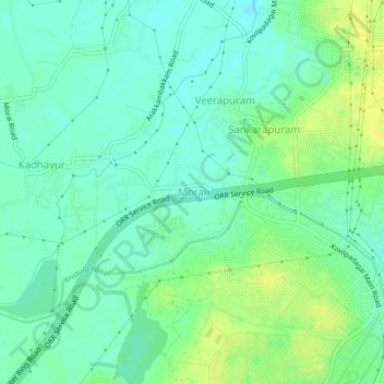 Carte topographique Morai, altitude, relief
