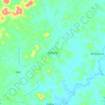 Carte topographique Womey, altitude, relief