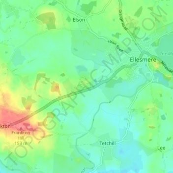 Carte topographique Newnes, altitude, relief
