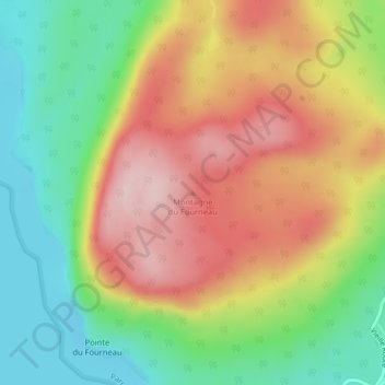 Carte topographique Montagne du Fourneau, altitude, relief