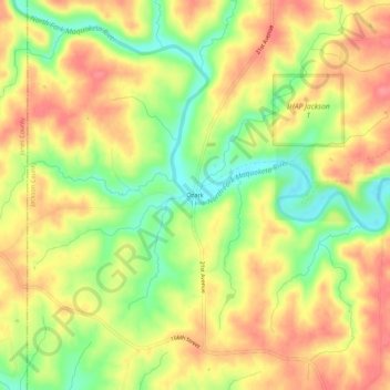 Carte topographique Ozark, altitude, relief