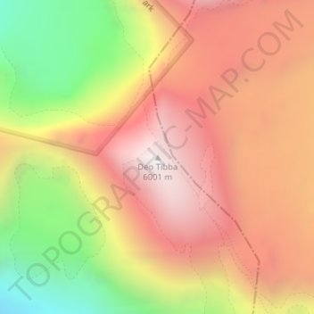 Carte topographique Deo Tibba, altitude, relief