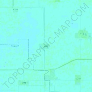 Carte topographique 53 RB, altitude, relief