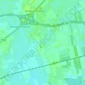 Carte topographique Den Hool, altitude, relief